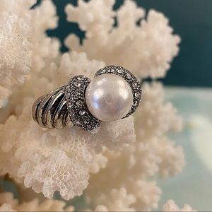 Faux Pearl Statement Vintage Cocktail Ring